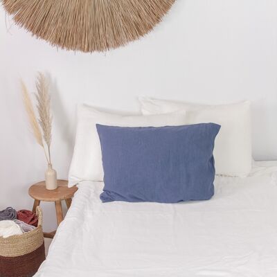 Linen pillowcase in Blue Gray - Square