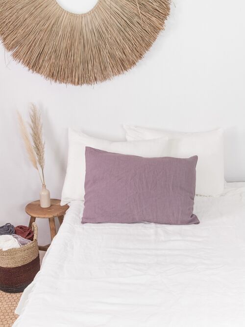 Linen pillowcase in Dusty Lavender - Square