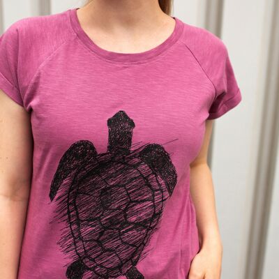 T-Shirt Femme Raglan ILI4 Tortoise Mellow Mauve