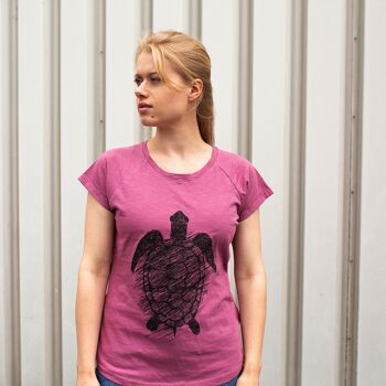 T-Shirt Femme Raglan ILI4 Tortoise Mellow Mauve 2
