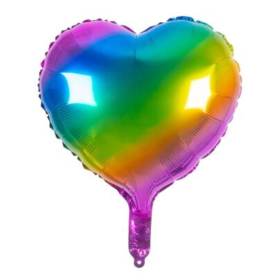 Ballon en aluminium Coeur-Arc en ciel