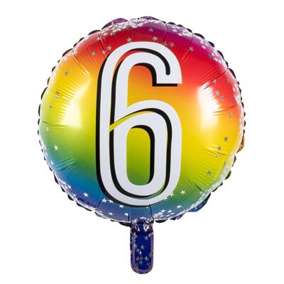 Ballon aluminium chiffre (45 cm)-6-Arc en ciel