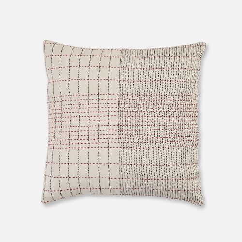 BLOCK + STITCH CUSHION, 40CM red