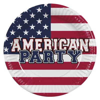 Set 10 Assiettes en papier 'AMERICAN PARTY'