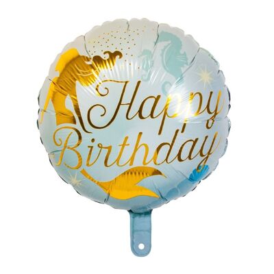 Ballon en aluminium Sirène 'Happy Birthday'