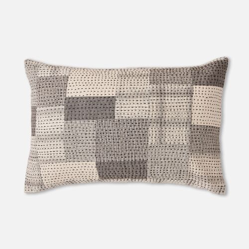 Chindi patchwork kantha cushion