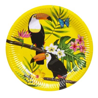 Set 10 Assiettes en papier Toucan