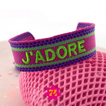 Bracelet tissé Statement cyclamen J'adore vert fluo