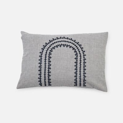 Arches hand embroidered cushion