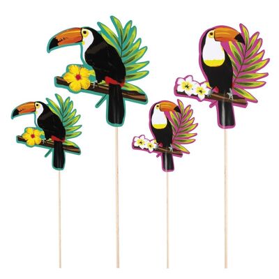 Set 4 Bâtonnets cocktail Toucan