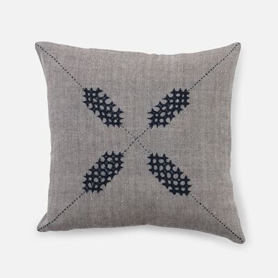Cross hand embroidered cushion