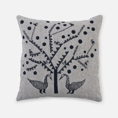 Birds hand embroidered cushion