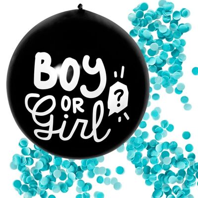 Ballon de confettis en latex 'Boy or Girl'-Bleu
