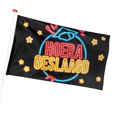 Drapeau polyester 'Hoera Geslaagd'