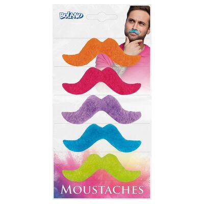 Set 5 Moustaches-Multicolore