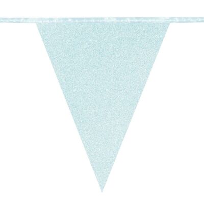 Guirlande de fanions scintillante en carton-Bleu clair