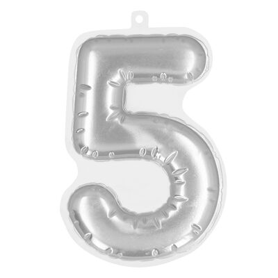 Numéros autocollants de ballon en aluminium-5-Argent