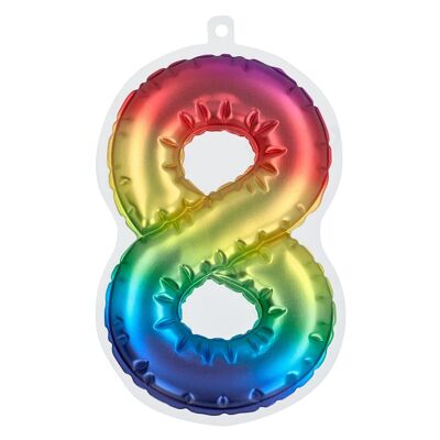 Numéros autocollants de ballon en aluminium-8-Arc en ciel