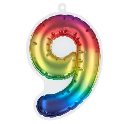 Numéros autocollants de ballon en aluminium-9-Arc en ciel