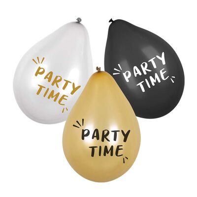 Set 6 Ballons en latex 'Party Time'