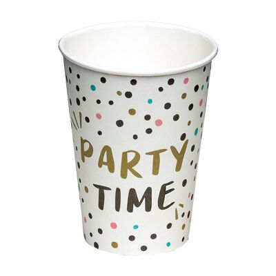 Set 8 gobelets en papier 'Party Time'