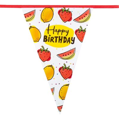 Guirlande de fanions PE Fruit 'Happy Birthday'