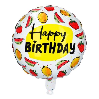 Ballon en aluminium Fruit 'Happy Birthday'