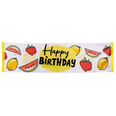 Bannière en polyester Fruit 'Happy Birthday'
