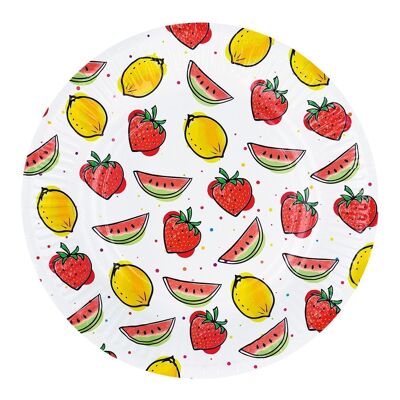 Set 8 assiettes en papier Fruit
