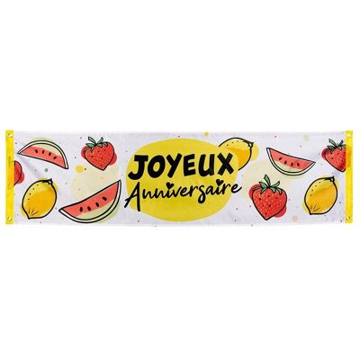 Bannière en polyester Fruit 'Joyeux Anniversaire'
