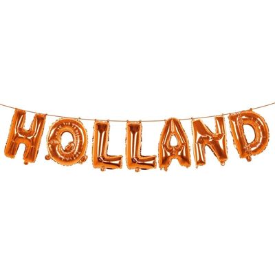 Guirlande de ballons en aluminium 'H O L L A N D'-Orange