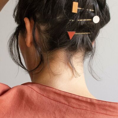 Épingles à cheveux géométriques | Accessoires cheveux modernes | Lot d'épingles à cheveux Klee