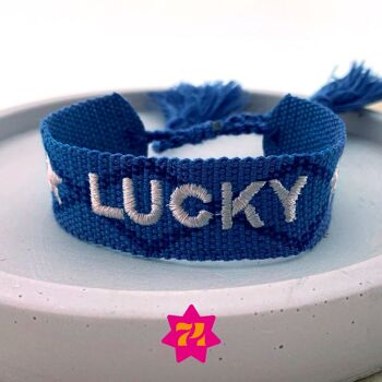 Bracelet tissé tendance bleu LUCKY