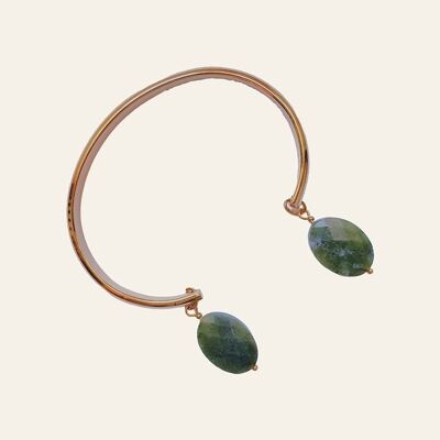 Ian Bangle Bracelet, Antigorite Natural Stones