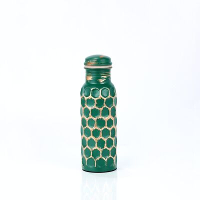 Botella de cobre martillado con diamante verde antiguo - 700ML