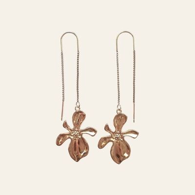 Jackie Earrings, Zamac Flower Pendants