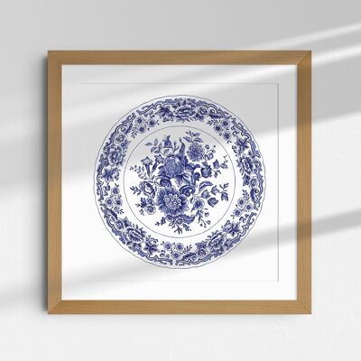 Vintage plate poster n°3, old French crockery, decoration