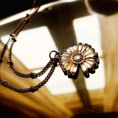 Collier Jacob, Pendentif Fleur Zamac