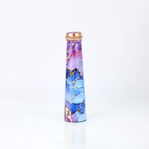 Limited Edition Printed Tower Copper Bottle - 850ML (Purple Marble)