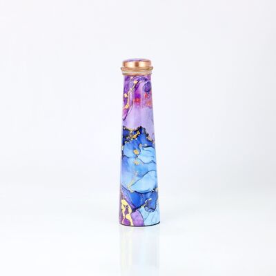 Limited Edition Printed Tower Copper Bottle - 850ML (Purple Marble)