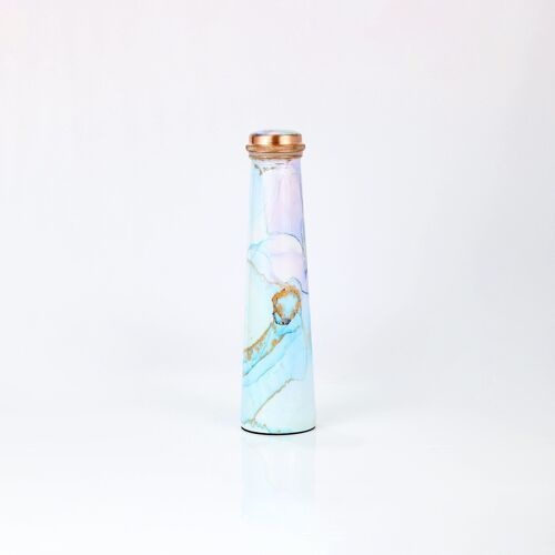 Limited Edition Printed Tower Copper Bottle - 850ML (Blue Copper Marble)