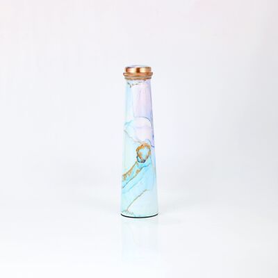 Botella de cobre Tower impresa de edición limitada - 850 ML (mármol de cobre azul)