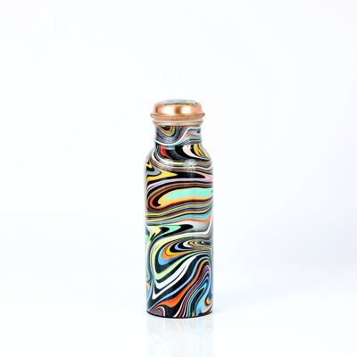 Elcobre Premium Limited Edition Bedruckte Kupferflasche – Neon Marble 700 ml