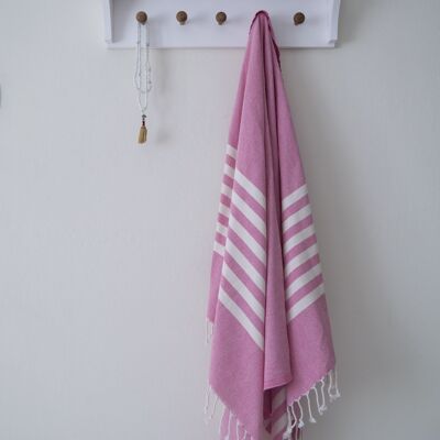 Toalla de playa y baño 100% Algodón-rosa