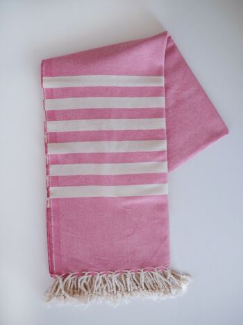 Serviette de plage et de bain 100% coton - rose 2