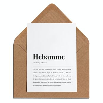 Définition de sage-femme : carte avec enveloppe 2