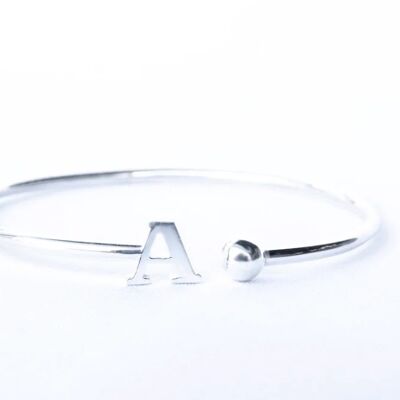 Silver letter bracelet