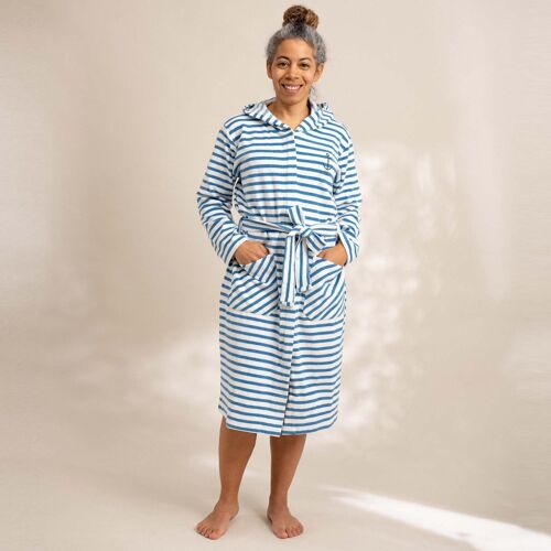 Skagerrack adult bathrobe riviera blue