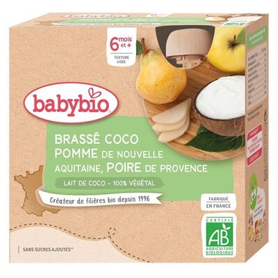 Brassé Lait de coco Pomme de Nouvelle-Aquitaine Poire de Provence 👶 dès 6 mois