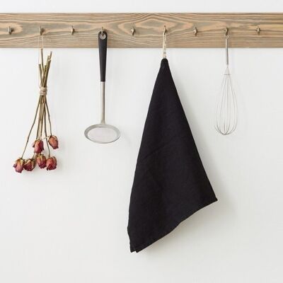 Toalla de cocina de lino negro